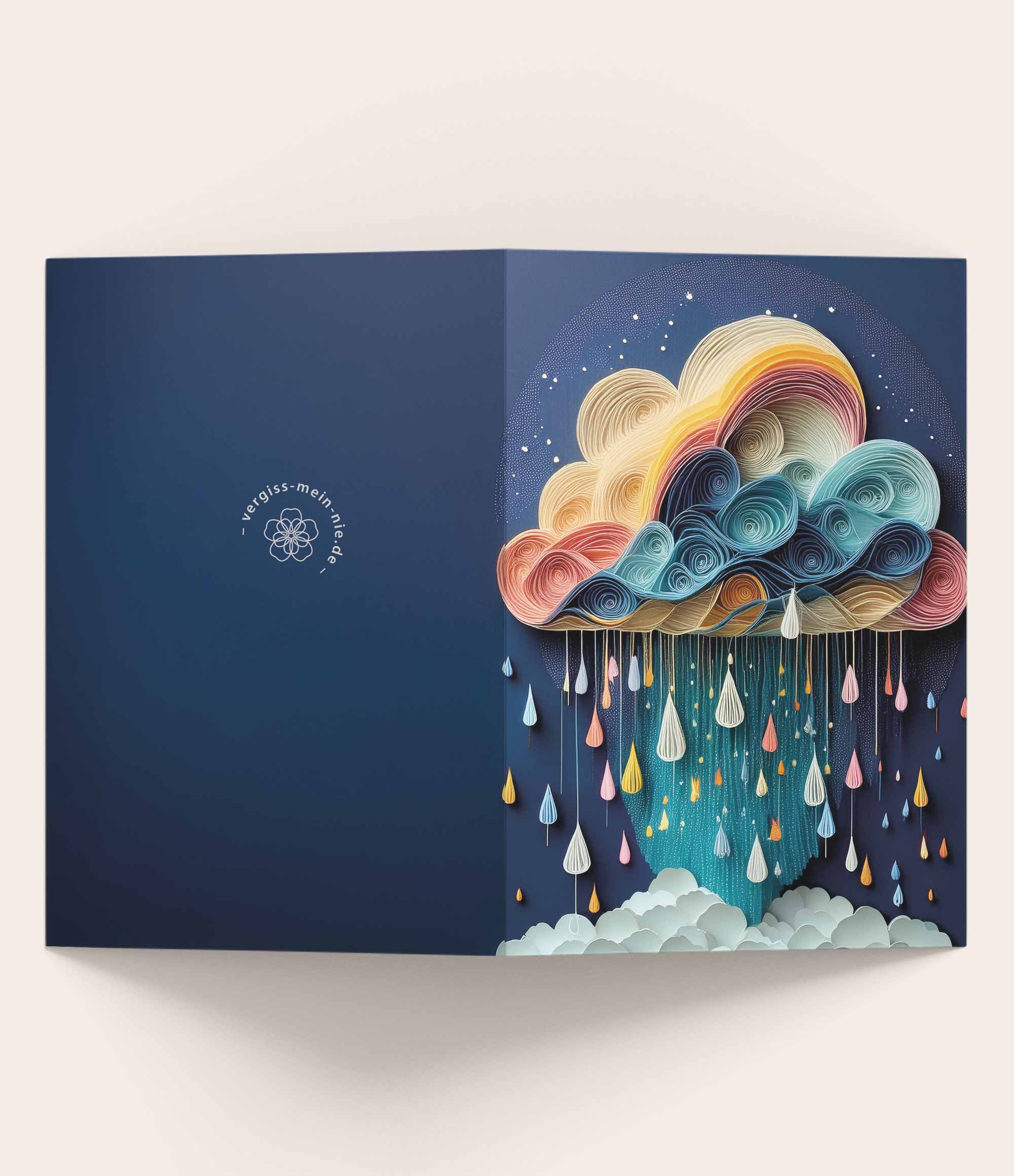 Karte "Tränenwolke mit Wolken" - Vergiss Mein Nie