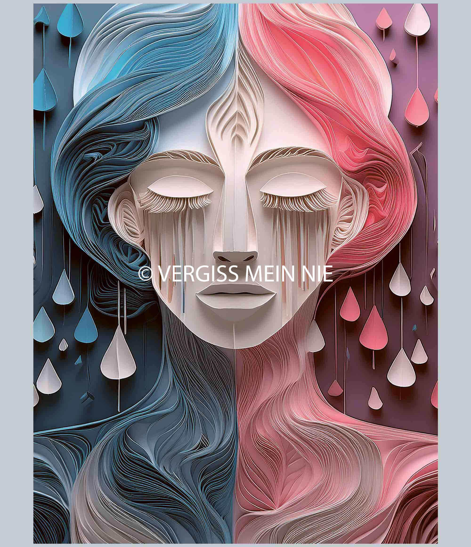 "Welt der Tränen" Leinwand, 30 x 40 cm - Vergiss Mein Nie