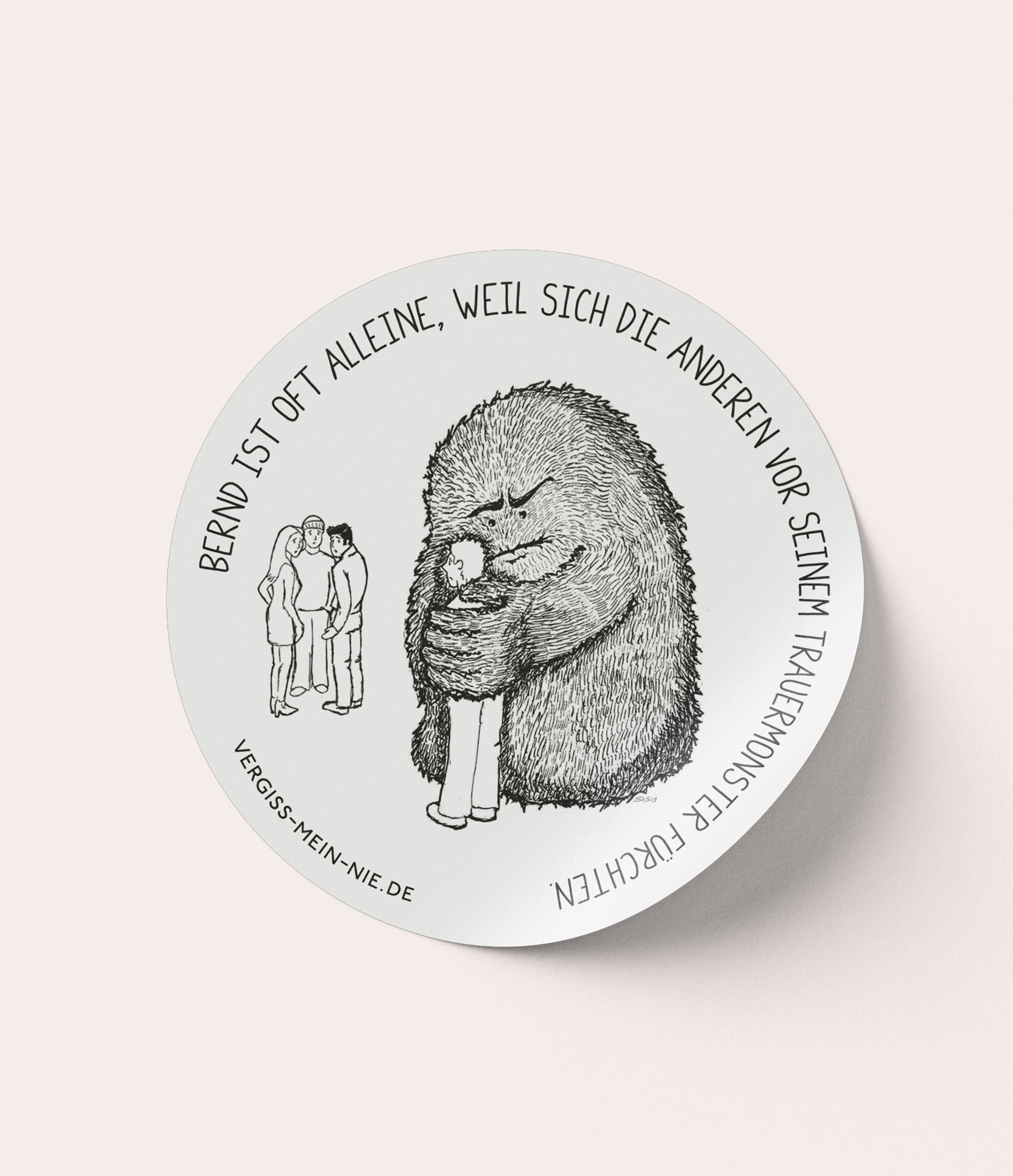 Aufkleber Trauermonster "Die Anderen" 7x7 cm - Vergiss Mein Nie