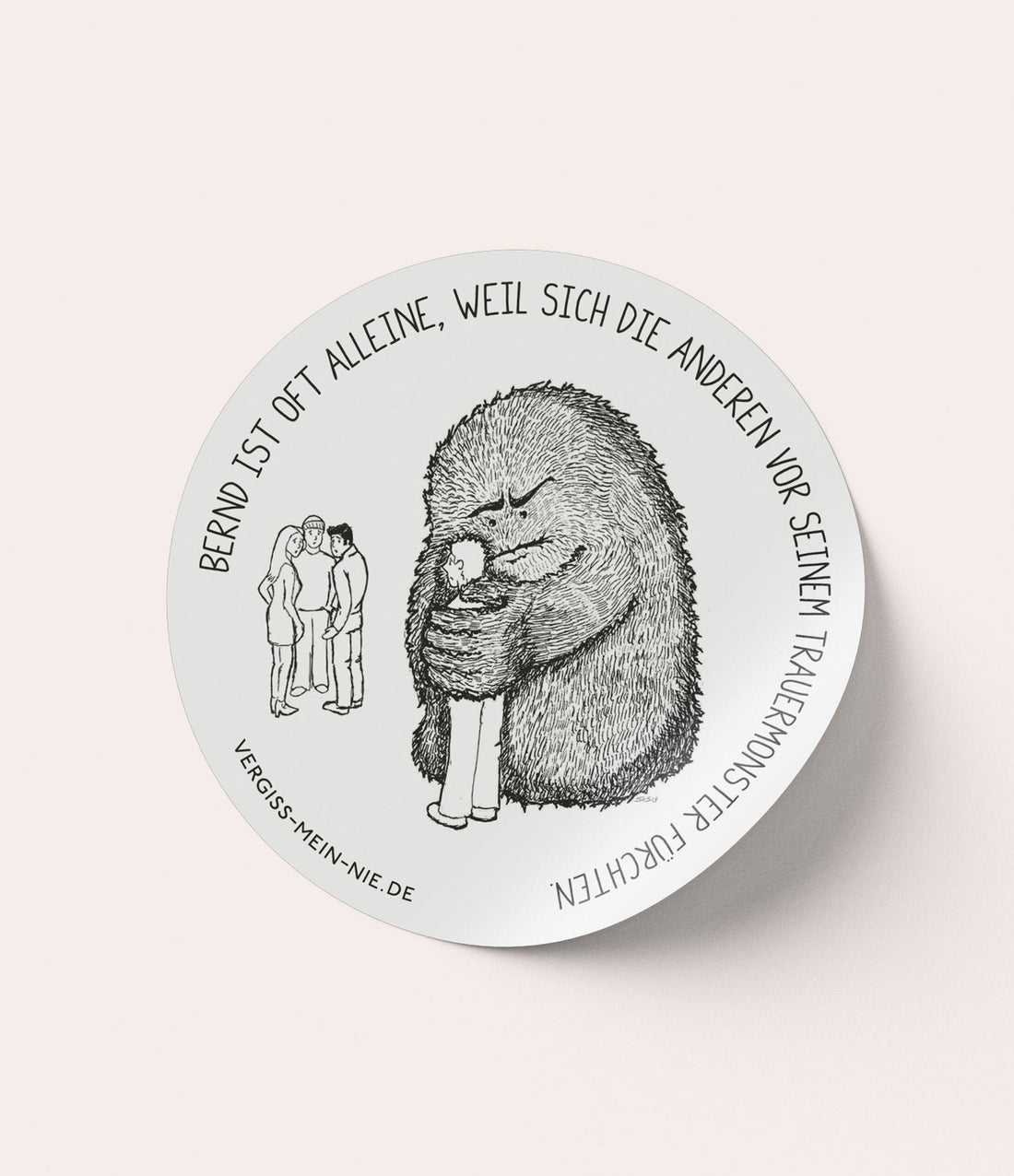 Aufkleber Trauermonster "Die Anderen" 7x7 cm - Vergiss Mein Nie