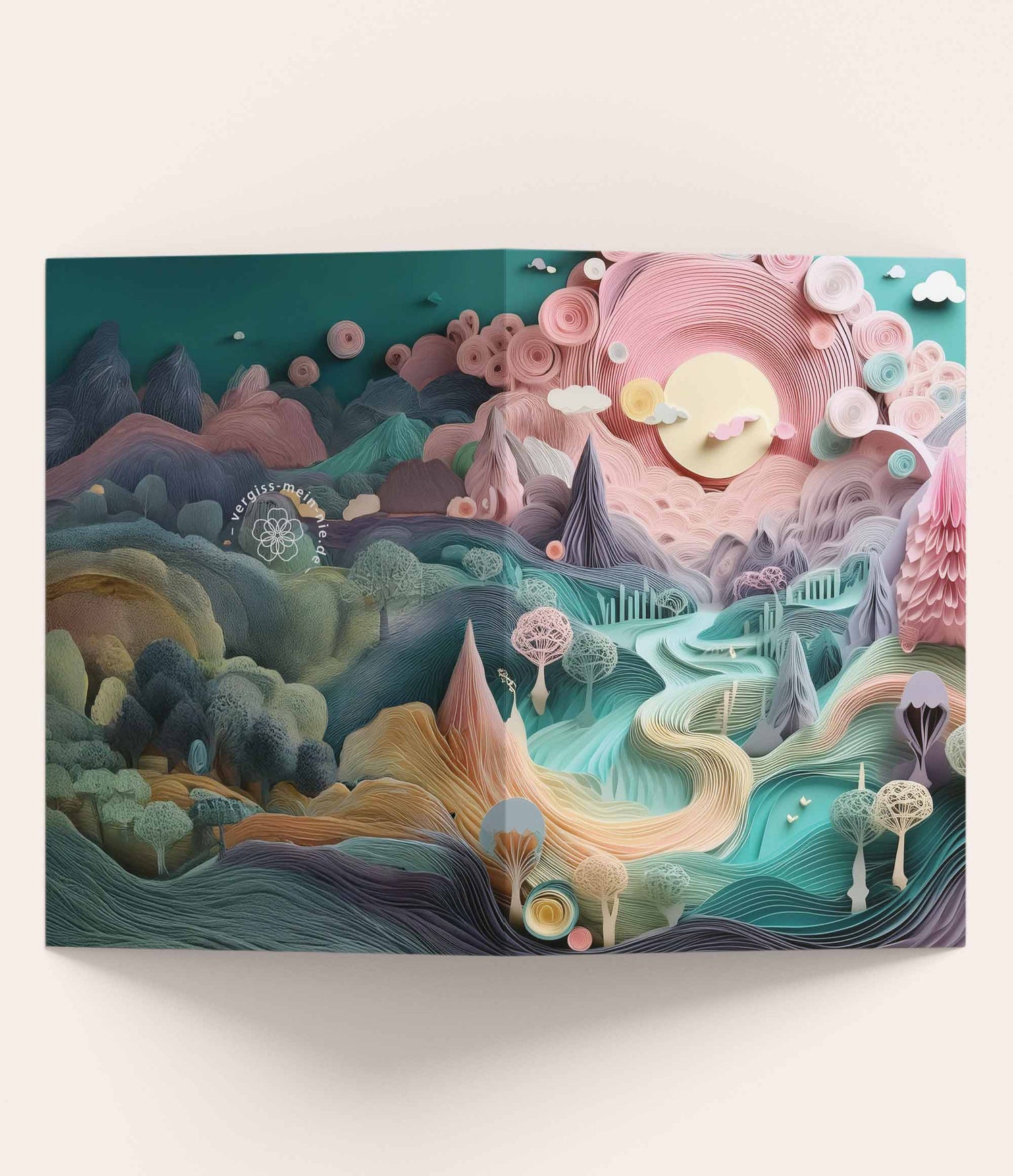 Karte "Hinter dem Regenbogen" - Vergiss Mein Nie