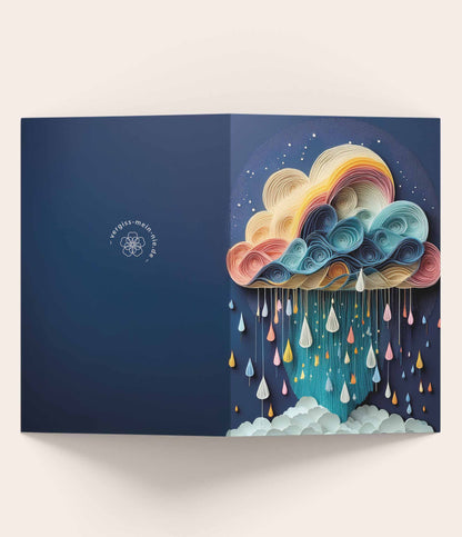 Karte "Tränenwolke mit Wolken" - Vergiss Mein Nie
