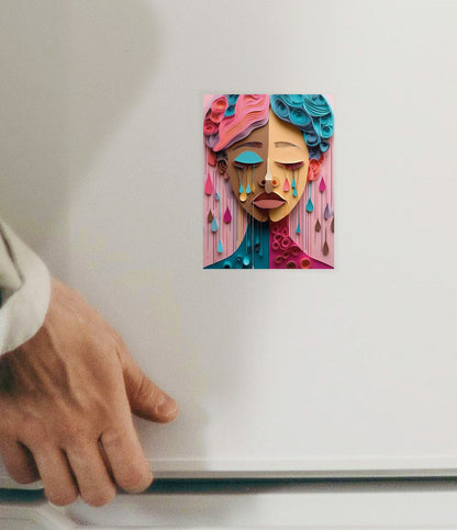 Kühlschrankmagnet Tränenausbruch 6x8 cm - Vergiss Mein Nie