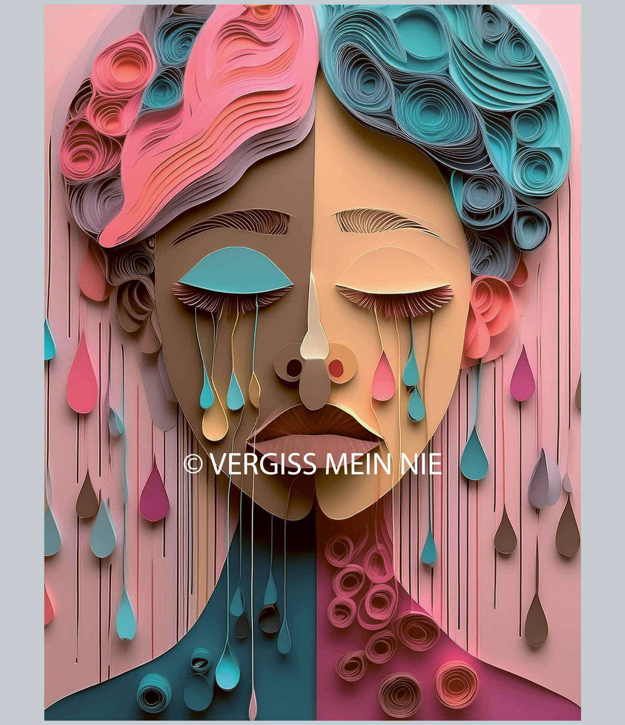 Tränenausbruch Druck A4 - Vergiss Mein Nie