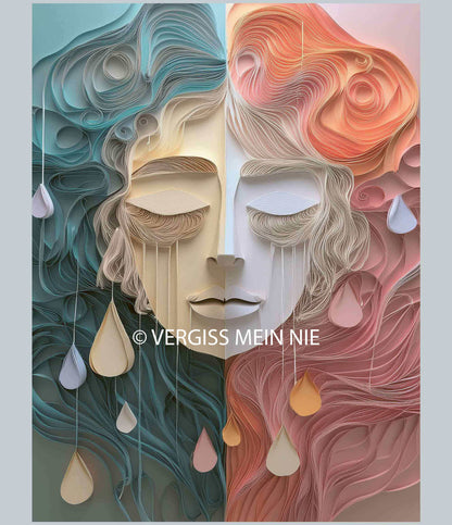 "Welt der Tränen" Leinwand, 30 x 40 cm - Vergiss Mein Nie