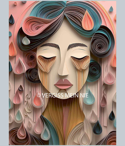 "Welt der Tränen" Leinwand, 30 x 40 cm - Vergiss Mein Nie