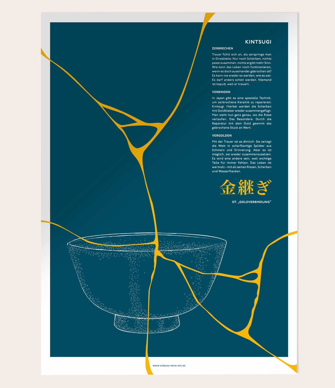 A3 Poster "Kintsugi - Zerbrochen" - Vergiss Mein Nie
