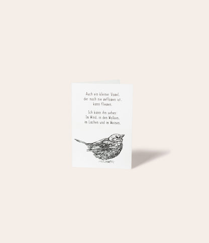 Karte "Kleiner Vogel" - Vergiss Mein Nie