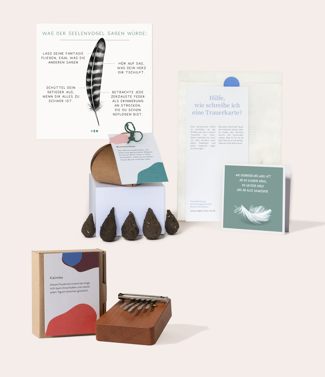 Trauergeschenkset: "Tiefe Leichtigkeit" - Vergiss Mein Nie