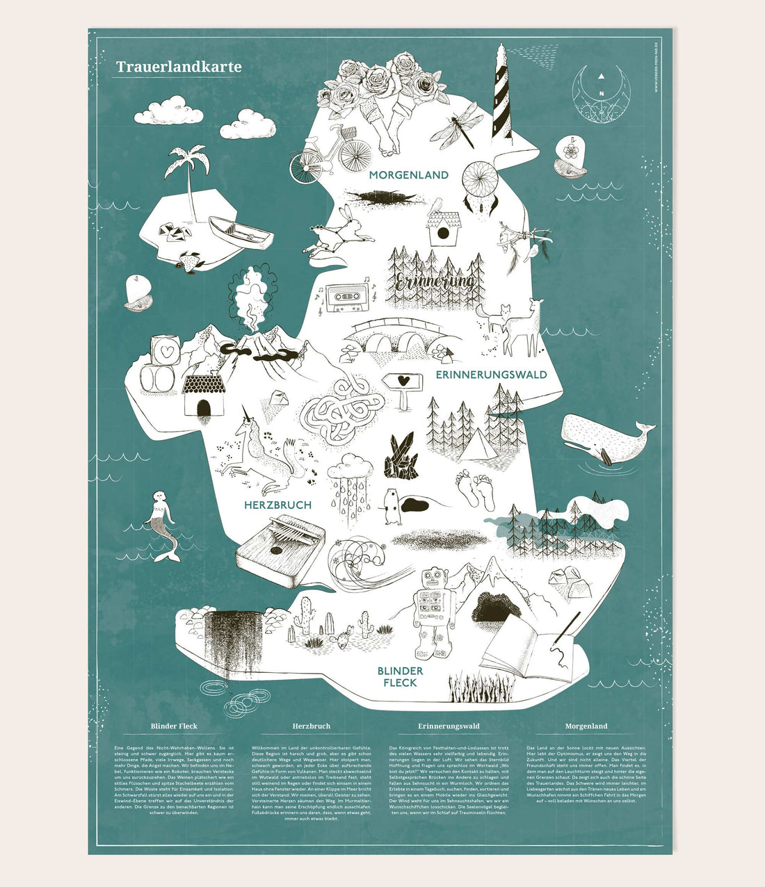 Trauerlandkarte - Vergiss Mein Nie