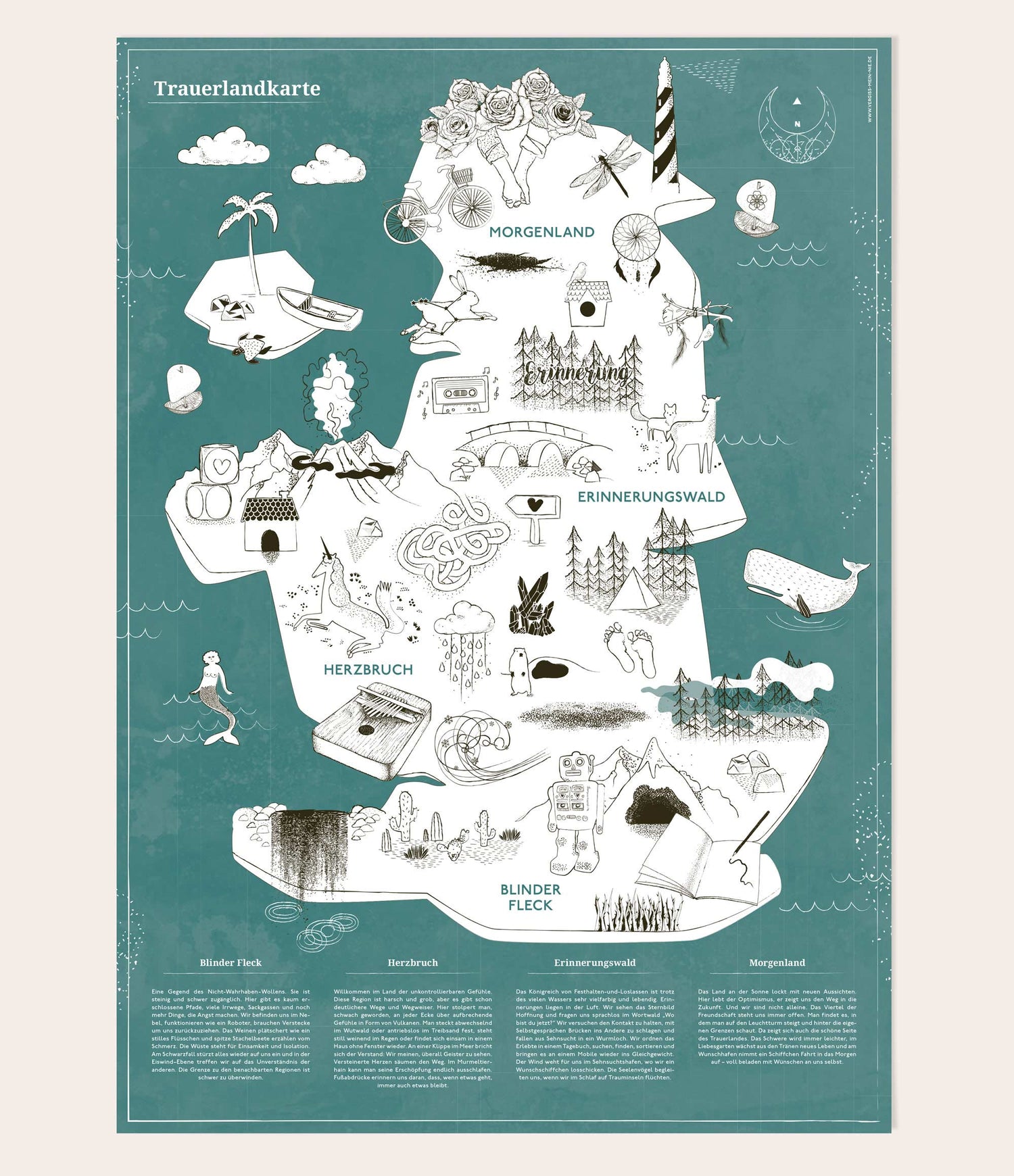 Trauerlandkarte - Vergiss Mein Nie